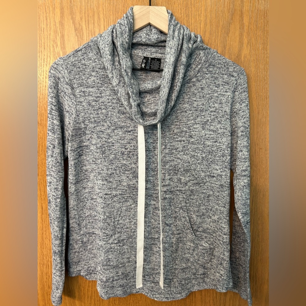 Ultraflirt Heather Gray Cowl Neck Top Pullover Shirt Small ultra flirt kangaroo